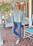 Sage Long Sleeve Cotton Slub Top | Kori - Jimberly's Boutique - Olive Branch - Mississippi