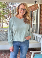 Sage Long Sleeve Cotton Slub Top | Kori - Jimberly's Boutique - Olive Branch - Mississippi