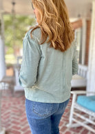 Sage Long Sleeve Cotton Slub Top | Kori - Jimberly's Boutique - Olive Branch - Mississippi