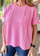 Sandra Lynn | Textured | Pocket Top - Dark Pink - Zenana Casual Top - Jimberly's Boutique - Olive Branch - Mississippi