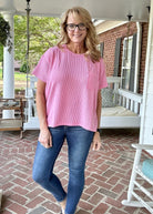 Sandra Lynn | Textured | Pocket Top - Dark Pink - Zenana Casual Top - Jimberly's Boutique - Olive Branch - Mississippi