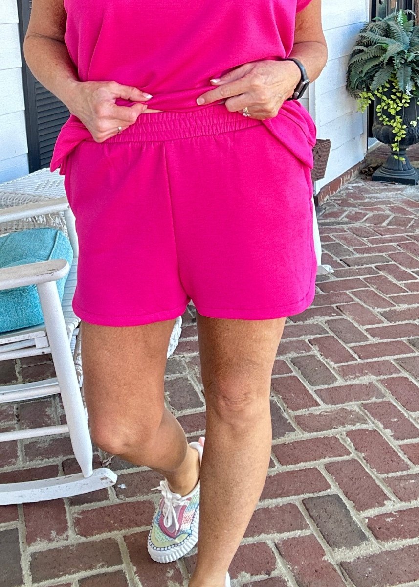 Scuba Elastic Waist Dolphin Shorts - Hot Pink | Zenana - shorts - Jimberly's Boutique - Olive Branch - Mississippi