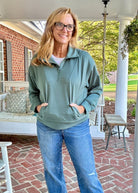 Scuba Half Zip Pullover - Dark Forest | Zenana - Casual Top - Jimberly's Boutique - Olive Branch - Mississippi