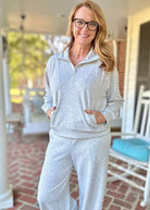 Scuba Half Zip Pullover - Heather Grey | Zenana - Casual Top - Jimberly's Boutique - Olive Branch - Mississippi