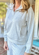 Scuba Half Zip Pullover - Heather Grey | Zenana - Casual Top - Jimberly's Boutique - Olive Branch - Mississippi