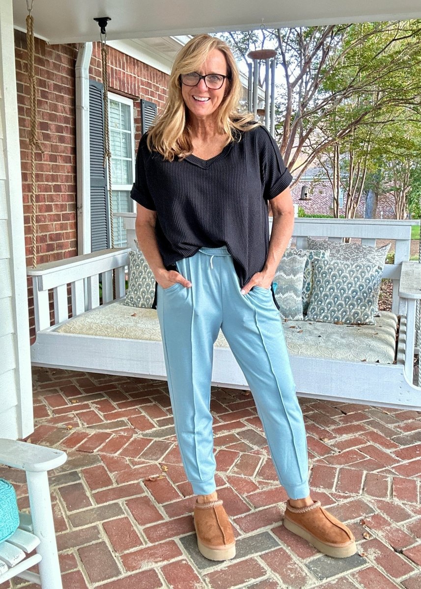 Scuba Jogger Sweatpants - Blue Grey - Casual Joggers - Jimberly's Boutique - Olive Branch - Mississippi