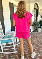 Scuba Short Sleeve Sweatshirt/Top - Hot Pink | Zenana - Casual Top - Jimberly's Boutique - Olive Branch - Mississippi