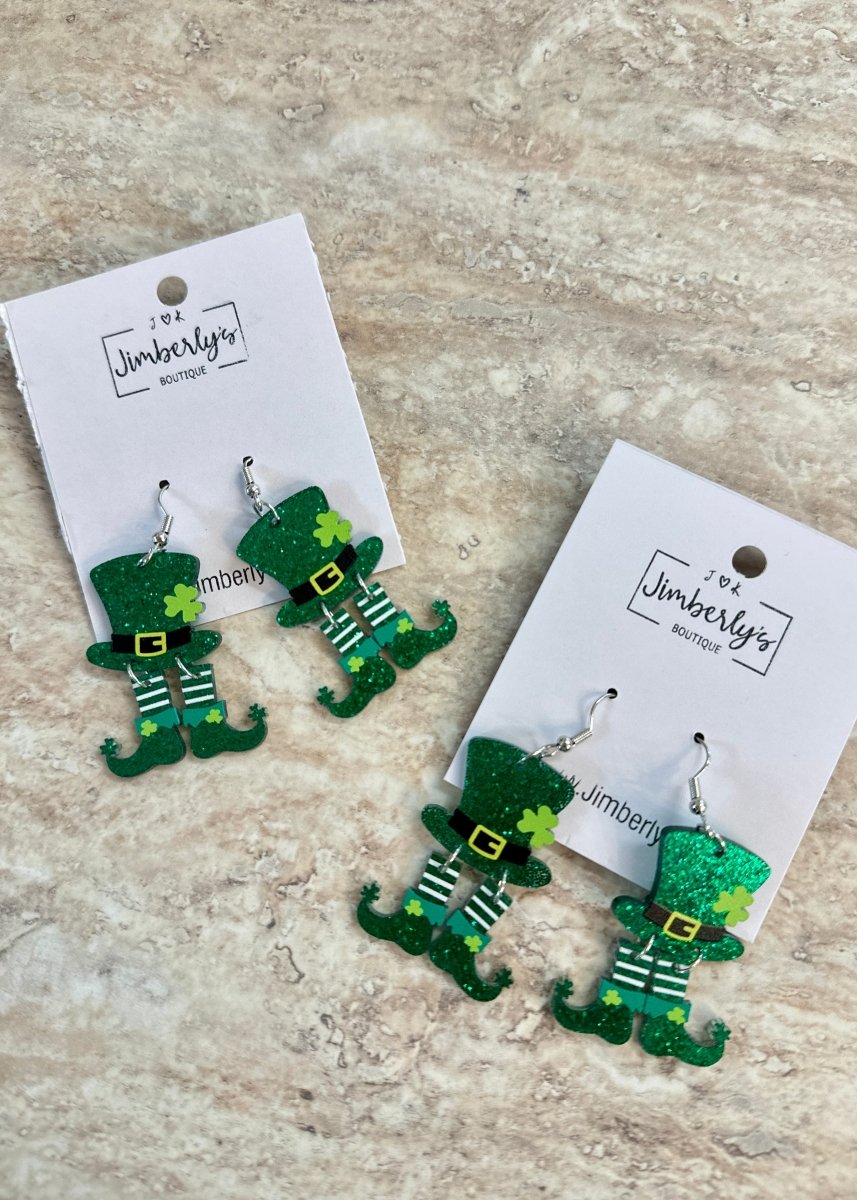 Shamrock Hat/Boots Dangle Earrings - Earrings - Jimberly's Boutique - Olive Branch - Mississippi