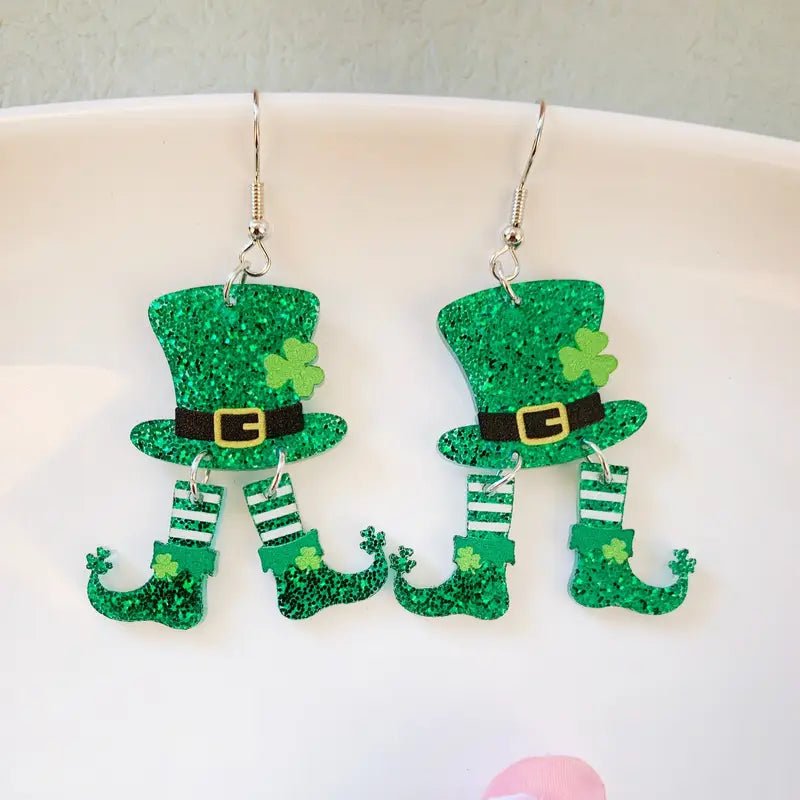 Shamrock Hat/Boots Dangle Earrings - Earrings - Jimberly's Boutique - Olive Branch - Mississippi