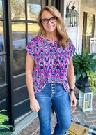 Shelly Multi Ric Rac Short Sleeve Top | Dear Scarlett - Casual Top - Jimberly's Boutique - Olive Branch - Mississippi