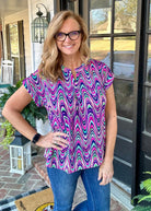 Shelly Multi Ric Rac Short Sleeve Top | Dear Scarlett - Casual Top - Jimberly's Boutique - Olive Branch - Mississippi