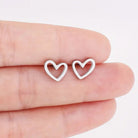 Silver Open Heart Stud Earrings - earrings -Jimberly's Boutique-Olive Branch-Mississippi