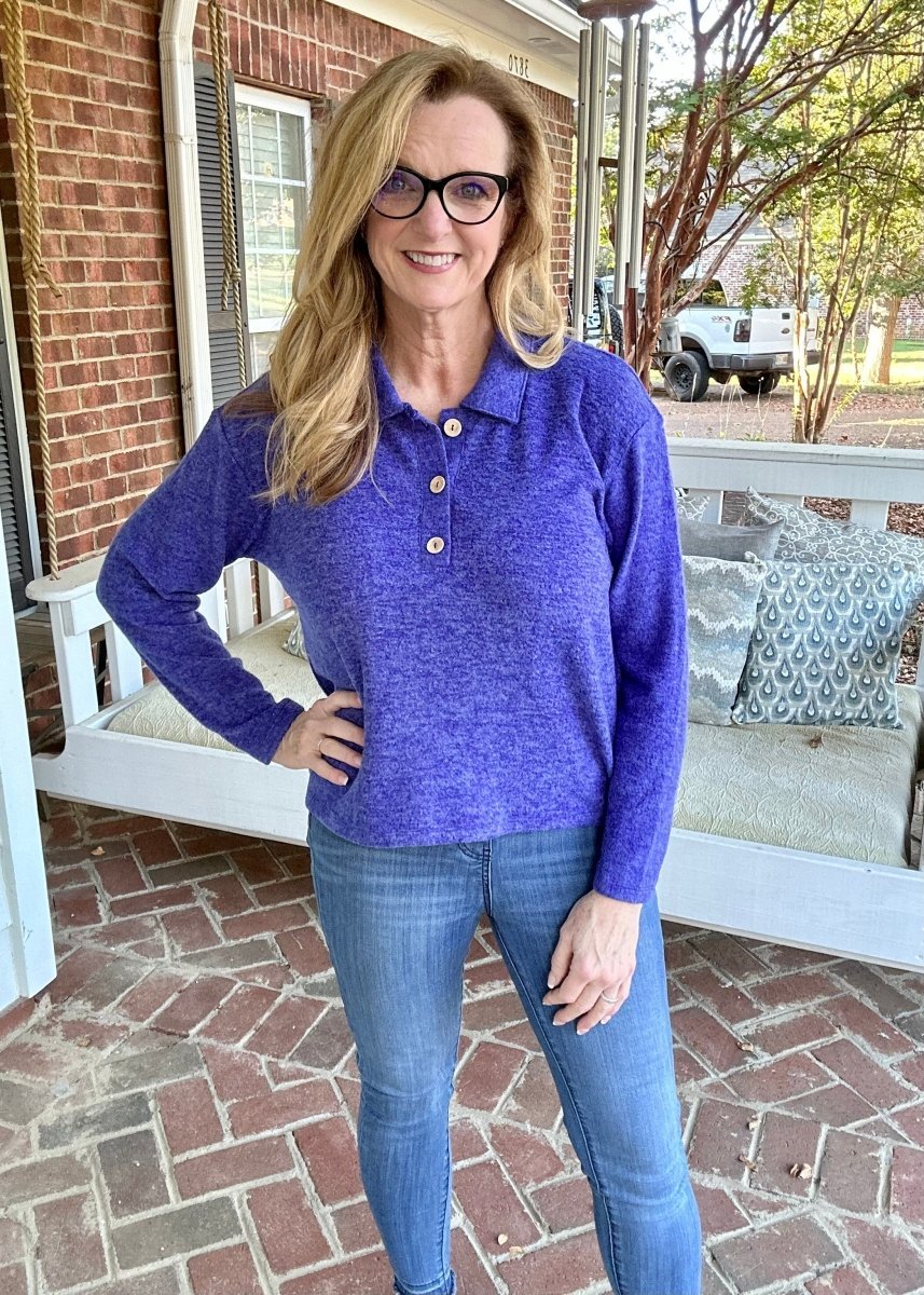 Soft Collared Sweater - Bright Blue - sweater - Jimberly's Boutique - Olive Branch - Mississippi