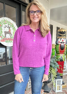 Soft Collared Sweater - Light Plum - sweater - Jimberly's Boutique - Olive Branch - Mississippi