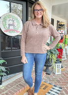 Soft Collared Sweater - Mocha - sweater - Jimberly's Boutique - Olive Branch - Mississippi