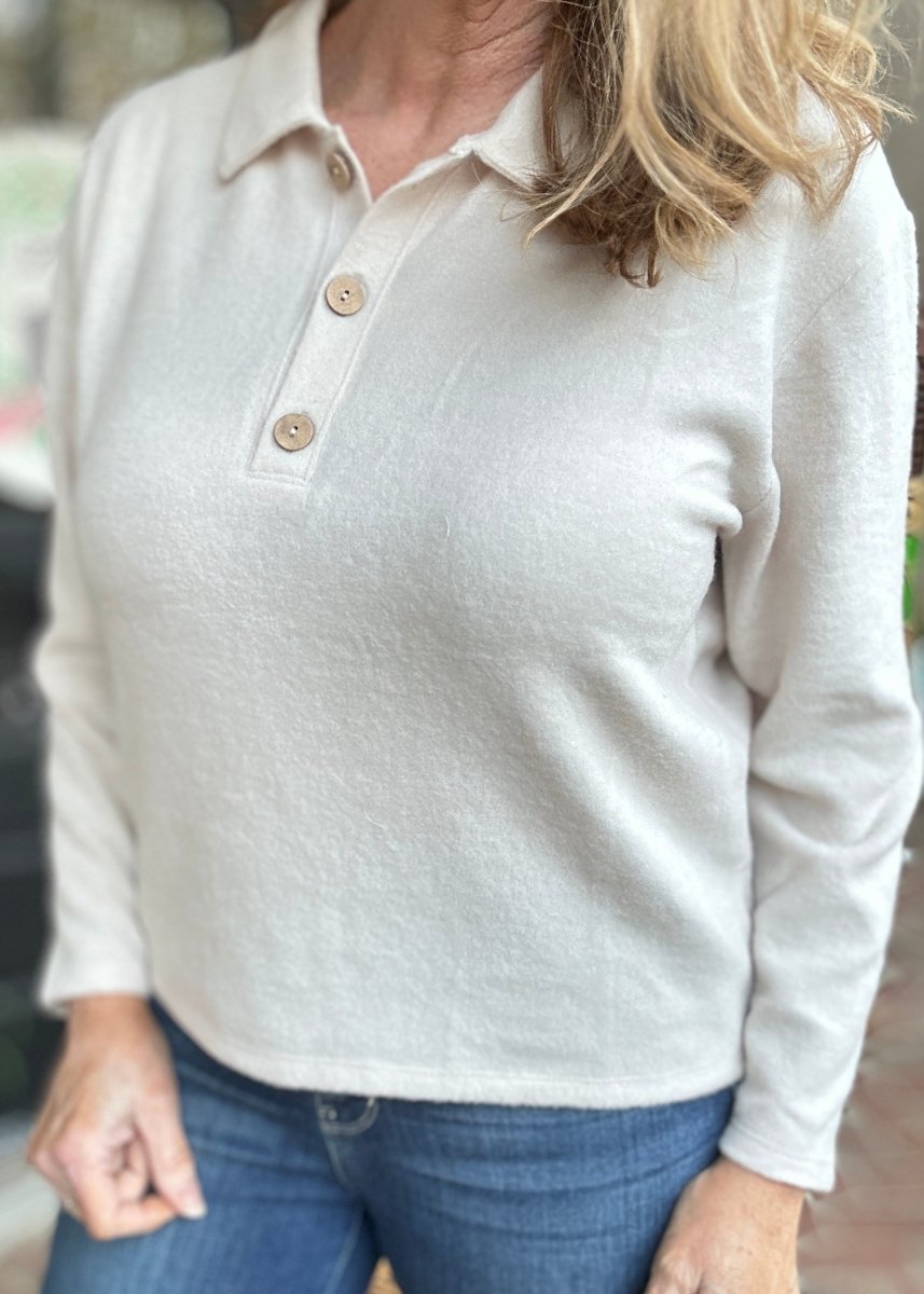 Soft Collared Sweater - Sand Beige - sweater - Jimberly's Boutique - Olive Branch - Mississippi