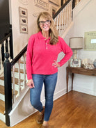 Soft Collared Sweater - Viva Magenta - sweater - Jimberly's Boutique - Olive Branch - Mississippi