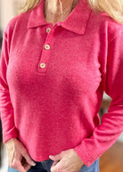 Soft Collared Sweater - Viva Magenta - sweater - Jimberly's Boutique - Olive Branch - Mississippi