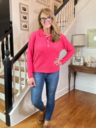 Soft Collared Sweater - Viva Magenta - sweater - Jimberly's Boutique - Olive Branch - Mississippi