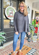 Soft Cowl Neck Poncho Sweater - Black - sweater - Jimberly's Boutique - Olive Branch - Mississippi