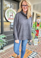 Soft Cowl Neck Poncho Sweater - Black - sweater - Jimberly's Boutique - Olive Branch - Mississippi