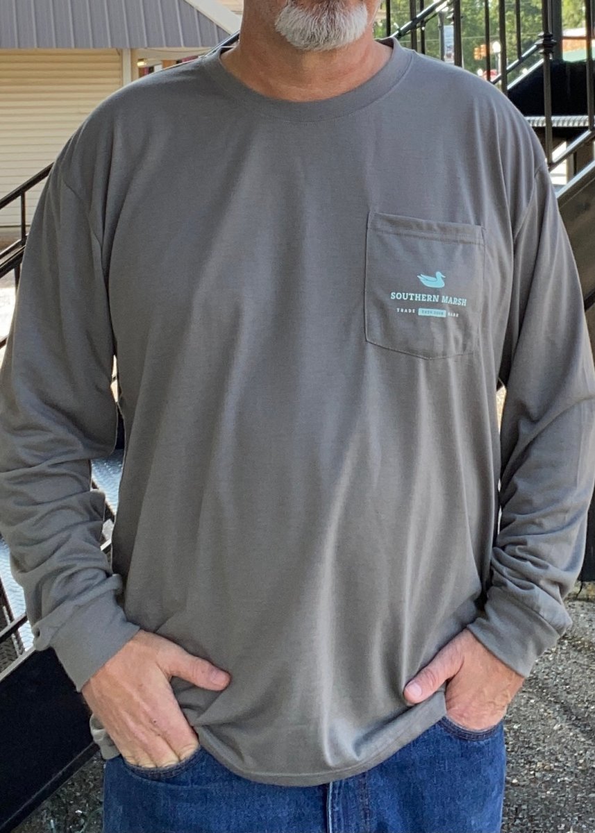 Southern Marsh FieldTec Comfort LS - Southern Tradition - Dark Gray - Southern Marsh Long Sleeve Tee - Jimberly's Boutique - Olive Branch - Mississippi