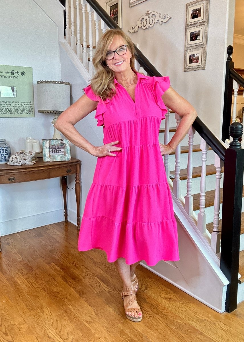 Sweet Summer Dress - Hot Pink | Umgee A - Line Midi Dress - Maxi Dress - Jimberly's Boutique - Olive Branch - Mississippi