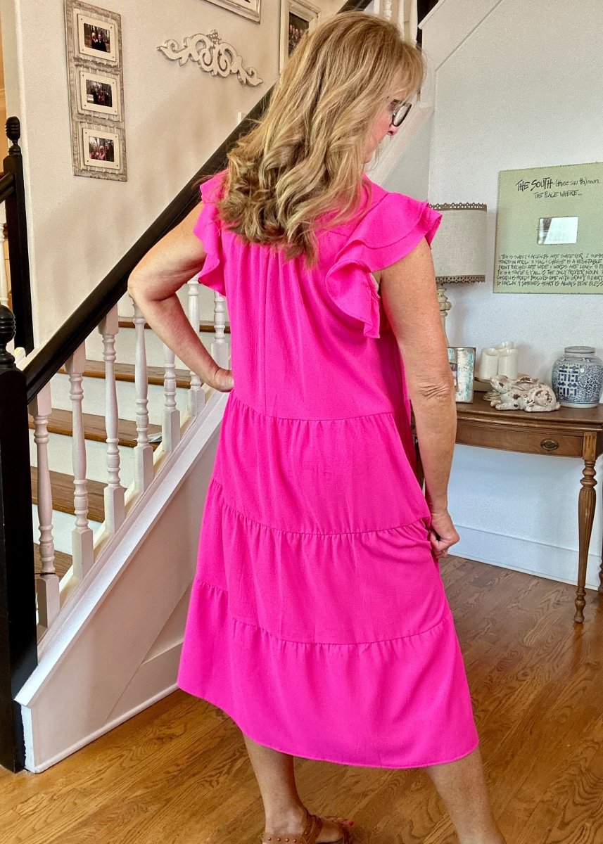 Sweet Summer Dress - Hot Pink | Umgee A - Line Midi Dress - Maxi Dress - Jimberly's Boutique - Olive Branch - Mississippi