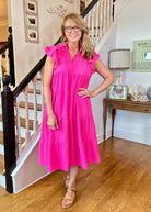 Sweet Summer Dress - Hot Pink | Umgee A - Line Midi Dress - Maxi Dress - Jimberly's Boutique - Olive Branch - Mississippi