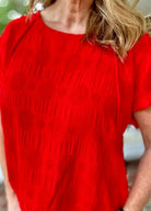 Textured Dot Top - Red | Umgee - Casual Top - Jimberly's Boutique - Olive Branch - Mississippi