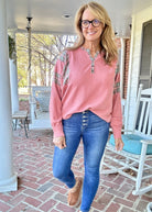 Thermal Henley Top - Dusty Rose | Easel - henley top - Jimberly's Boutique - Olive Branch - Mississippi