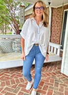 Tina Oversized Striped Top - Blue | Umgee - Jimberly's Boutique - Olive Branch - Mississippi