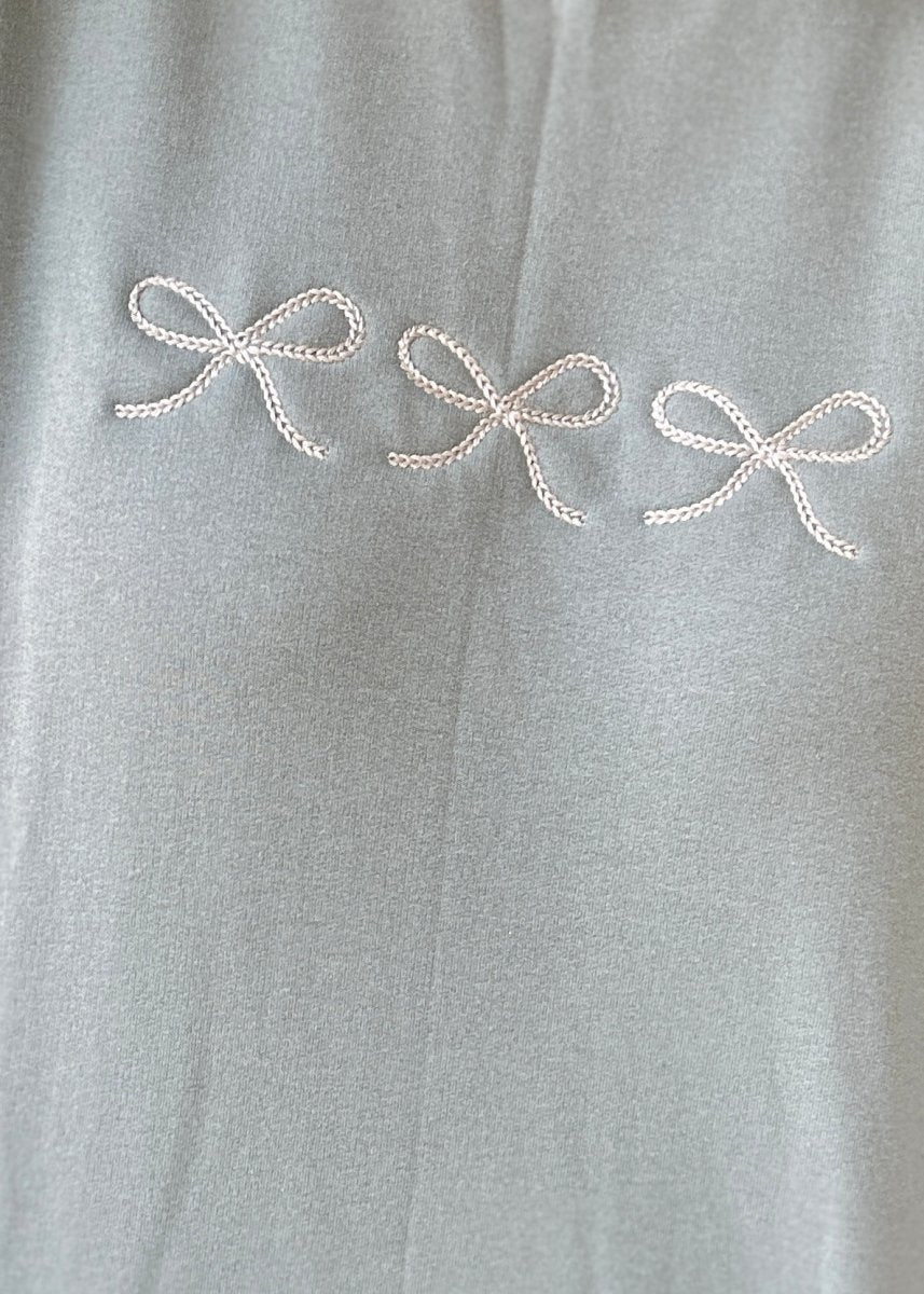 Triple Bows Embroidered Sweatshirt - Light Sage - Embroidered Sweatshirt - Jimberly's Boutique - Olive Branch - Mississippi