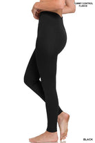 Tummy Control Fleece Leggings - Black - Fleece Leggings - Jimberly's Boutique - Olive Branch - Mississippi