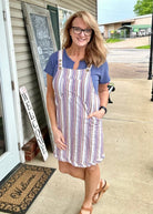 Umgee Striped Overall Dress - Umgee Dress -Jimberly's Boutique-Olive Branch-Mississippi