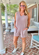 V Neck Ribbed Romper/Jumpsuit - Coco - Jimberly's Boutique - Olive Branch - Mississippi