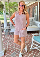 V Neck Ribbed Romper/Jumpsuit - Coco - Jimberly's Boutique - Olive Branch - Mississippi