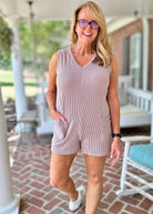 V Neck Ribbed Romper/Jumpsuit - Coco - Jimberly's Boutique - Olive Branch - Mississippi