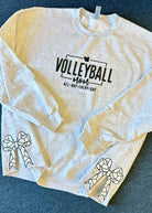 Volleyball Mom Side Bow Glitter Applique' Crewneck Sweatshirt - Sweatshirt - Jimberly's Boutique - Olive Branch - Mississippi