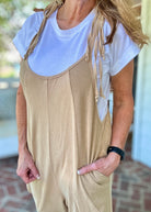 Washed Baggy Jumpsuit - Taupe - jumpsuit - Jimberly's Boutique - Olive Branch - Mississippi