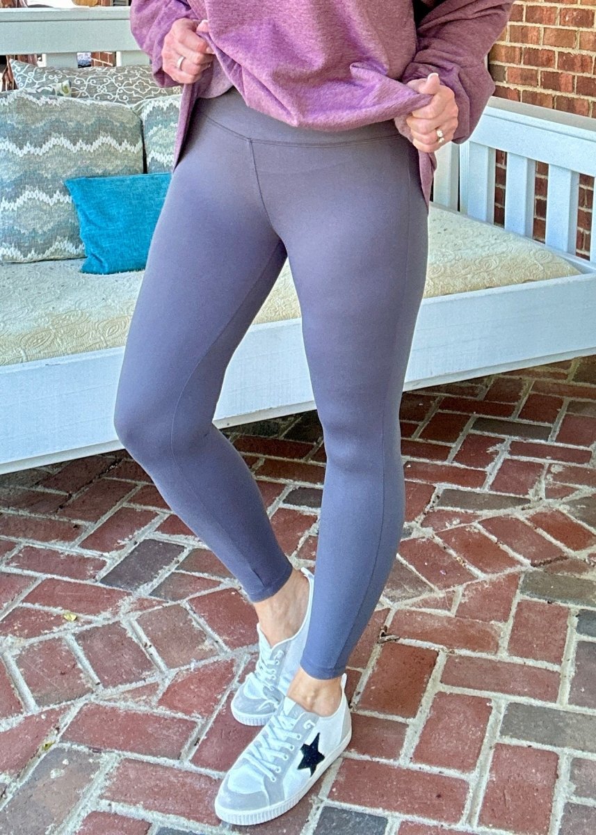 Wide Waistband Full Length Leggings - Ash Grey - leggings - Jimberly's Boutique - Olive Branch - Mississippi