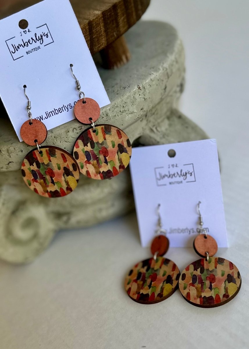 Wooden Boho Dangle Earrings - earrings -Jimberly's Boutique-Olive Branch-Mississippi