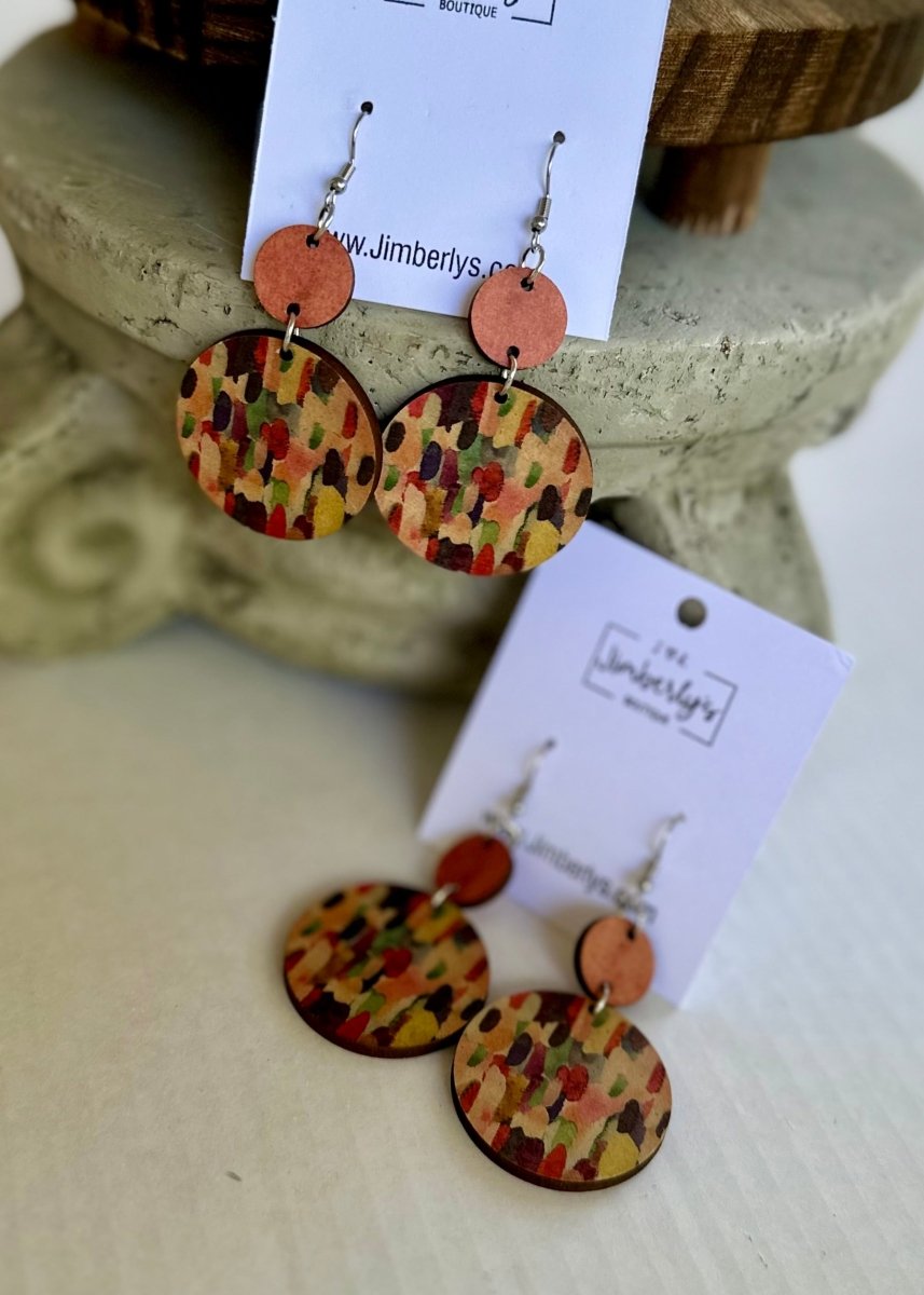 Wooden Boho Dangle Earrings - earrings -Jimberly's Boutique-Olive Branch-Mississippi