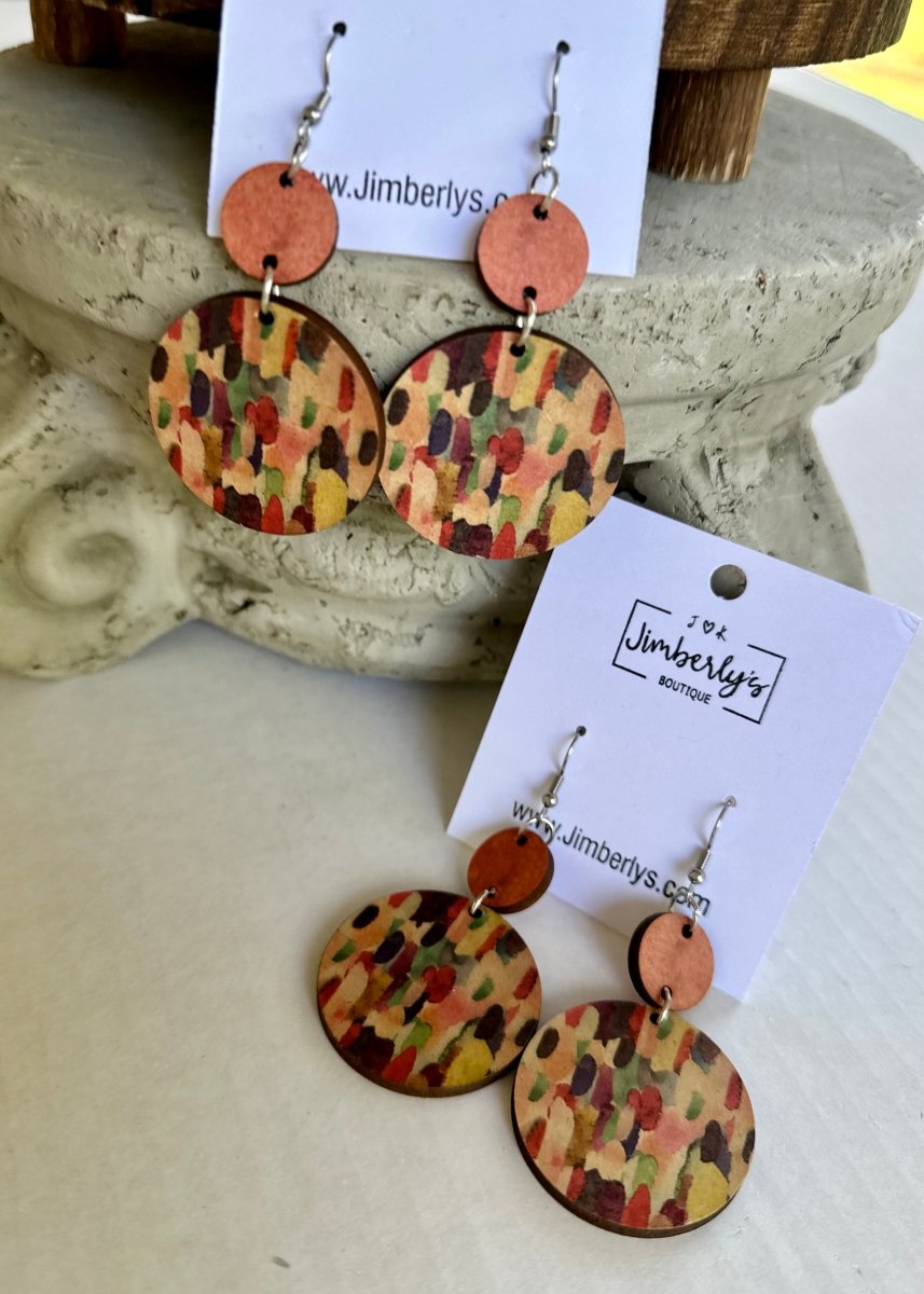 Wooden Boho Dangle Earrings - earrings -Jimberly's Boutique-Olive Branch-Mississippi