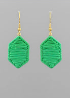 Wrapped Raffia Hexagon Earrings - earrings -Jimberly's Boutique-Olive Branch-Mississippi