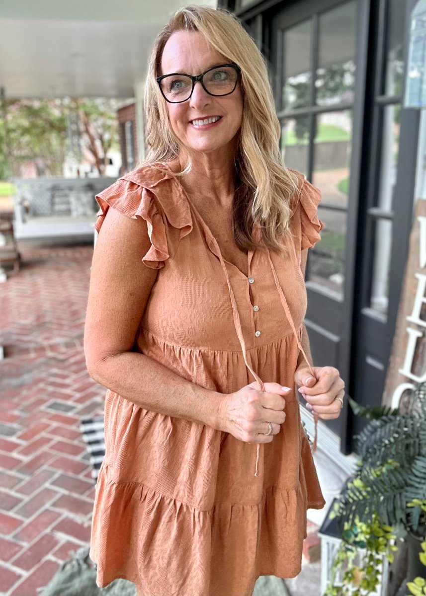 Can't Stop The Feeling Dress - Apricot - -Jimberly's Boutique-Olive Branch-Mississippi