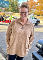 Crosswind Quarter Zip Pullover - Golden Leopard - Quarter Zip Pullover -Jimberly's Boutique-Olive Branch-Mississippi