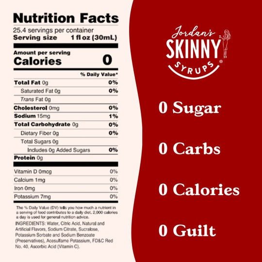 Jordan s Sugar Free Candy Apple Skinny Syrups 25.4 750ml Jimberly s Boutique