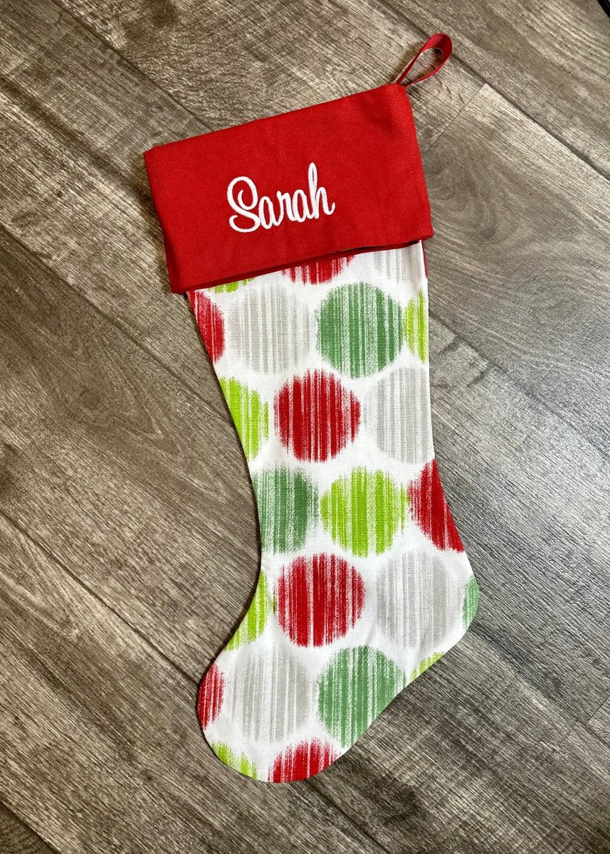 Monogrammed Christmas Stocking - Fallon Pine White - Stocking -Jimberly's Boutique-Olive Branch-Mississippi