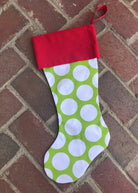 Monogrammed Christmas Stocking - Large Dots/Red Cuff - Stocking -Jimberly's Boutique-Olive Branch-Mississippi